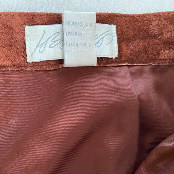 Lord & Taylor Suede Pants Trousers Rust Orange Brown vintage fits size 10-12 - Picture 14 of 14